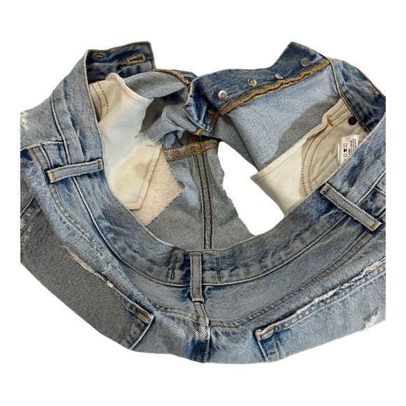 Agolde Short Distressed High Rise Cutoff Jean Shorts 26 grunge thrashed - Picture 6 of 14